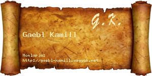 Gaebl Kamill névjegykártya